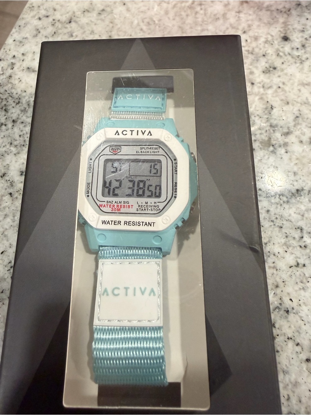 Ativa Light Blue Digital Sports Watch with Nylon Band